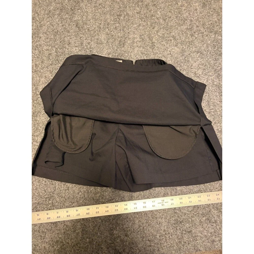 adidas Stretch Womens Size 2 Black Golf Skort Built In Shorts Zip Pockets